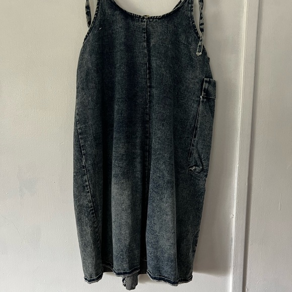 Acid Wash Denim Dress with Side Pocket - Picture 8 of 9